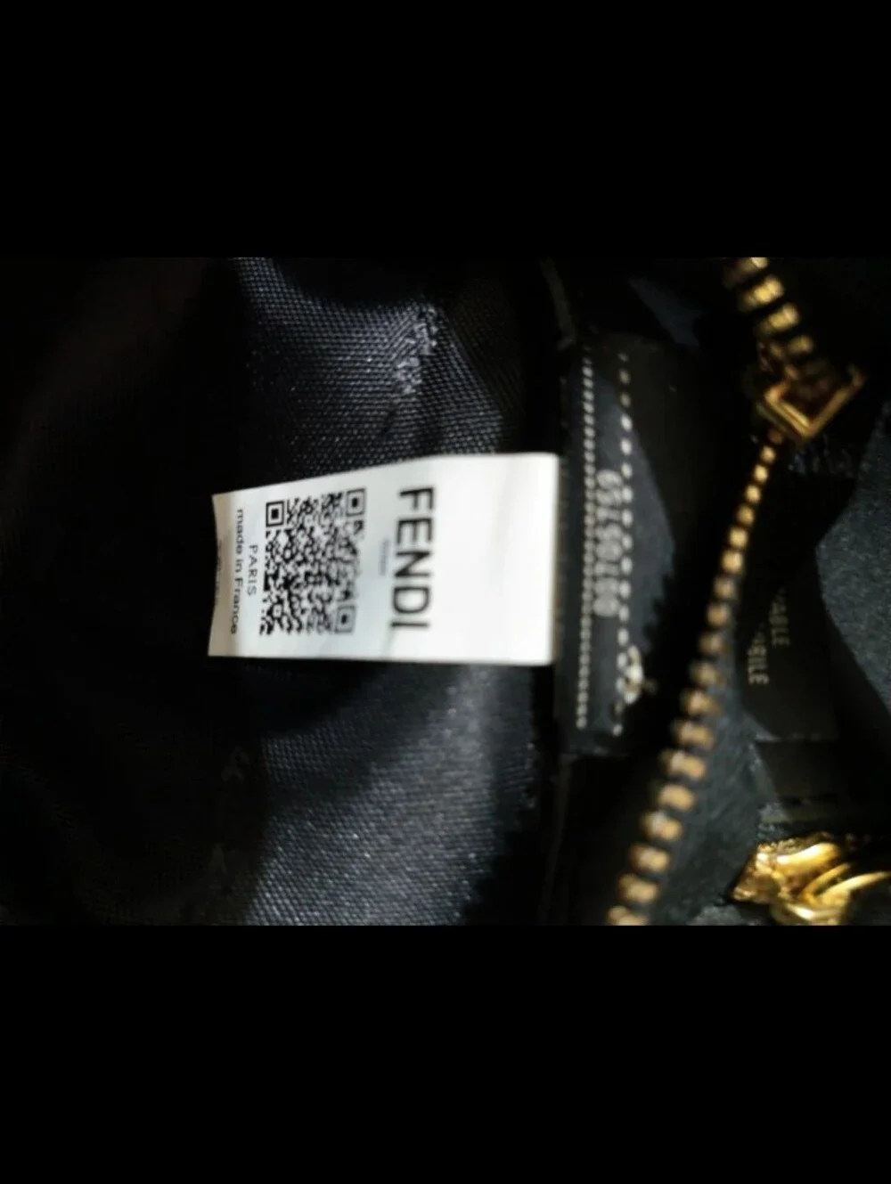 Fendi Black Embossed Roma Leather Tote